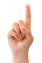 Woman index finger Royalty Free Stock Photo