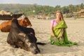 Woman in indian sari Royalty Free Stock Photo