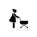 Woman, infant, park, walk icon. Element of daily routine icon