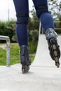 Woman inline skating at skatepark Royalty Free Stock Photo