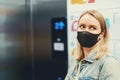 Woman inside the elevator Royalty Free Stock Photo