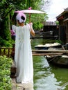 Woman inside Xitang ancient town