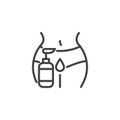 Woman intimate hygiene product line icon