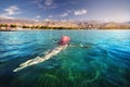 Woman at Issyk Kul Lake Royalty Free Stock Photo