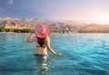 Woman at Issyk Kul Lake Royalty Free Stock Photo