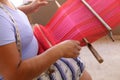 A Woman ist weaving near Oaxaca Royalty Free Stock Photo