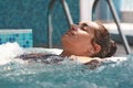 Woman in jacuzzi Royalty Free Stock Photo