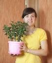 Woman with jade tree