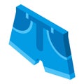 Woman jeans shorts icon, isometric style