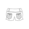 Woman jeans shorts icon, outline style