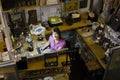 Woman Jeweller at Workbench Royalty Free Stock Photo