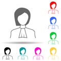 woman judge multi color style icon. Simple glyph, flat vector of proffecions icons for ui and ux, website or mobile application Royalty Free Stock Photo