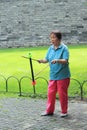 Woman juggle in one of parks, Beijing