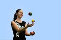 Woman Juggling Balls Royalty Free Stock Photo