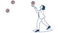 Woman Juggling Balls, Skill and Performance Vector Illustration, vector design Generative AI Royalty Free Stock Photo