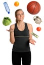 Woman Juggling Healthy Lifestyle Royalty Free Stock Photo