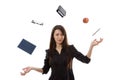 Woman juggling Royalty Free Stock Photo