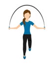 woman jump rope isolated icon design Royalty Free Stock Photo