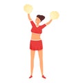 Woman jumping icon cartoon vector. Cheer girl