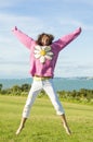 woman jumping for joy Royalty Free Stock Photo