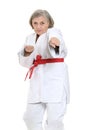 Woman in karate pose