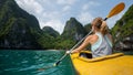 Woman with the kayak Royalty Free Stock Photo