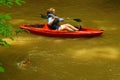 Woman in a Kayak at Pigg River Ramble Royalty Free Stock Photo