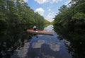 Woman kayaking on Fisheating Creek, Florida.