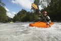 Woman kayaking in river Royalty Free Stock Photo