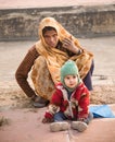 Woman and kid, Delhi