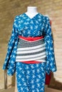 Woman Kimono costume on mannequin. Traditional Japanese Maiko dress. Geisha clothing. Royalty Free Stock Photo
