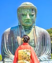 Woman kimono at Great Buddha