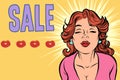 Woman kiss sale pop art