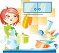 Woman on kitchen Royalty Free Stock Photo