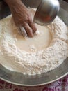 Woman kneading daugh flour images cooking