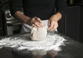 Woman Kneading Dough Royalty Free Stock Photo