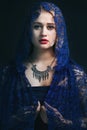 Woman in lace cape Royalty Free Stock Photo