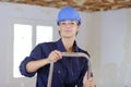 Woman on ladder