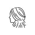 Woman ladder haircut color line icon. Beauty industry. Hairdresser service. Royalty Free Stock Photo