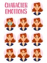 Woman or lady, girl faces with emotions Royalty Free Stock Photo