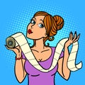 Woman lady girl and toilet paper