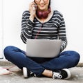 Woman Laptop Searching Research Connection Technology Concept Royalty Free Stock Photo