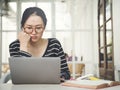 Woman Laptop Searching Research Connection Technology Concept Royalty Free Stock Photo