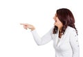 Woman laughing pointing finger