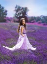 Woman in lavender field