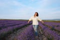 Woman in lavender field Royalty Free Stock Photo
