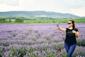 Woman in Lavender field Royalty Free Stock Photo