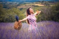 Woman in lavender filed Royalty Free Stock Photo