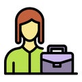 Woman lawyer icon color outline vector Royalty Free Stock Photo