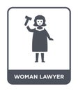 woman lawyer icon in trendy design style. woman lawyer icon isolated on white background. woman lawyer vector icon simple and